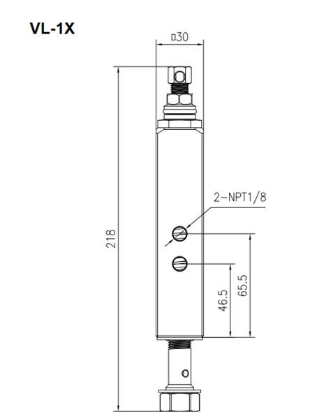 Technical Drawing of VL-1X Metering Valves Technical Drawing of VL-1X Metering Valves